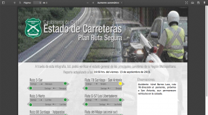 Documento PDF Carabineros de Chile sobre estado de carreteras - Septiembre 2013